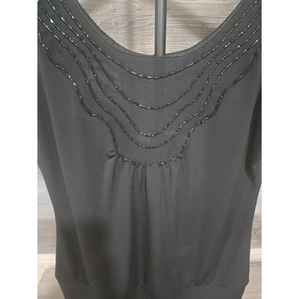 White House Black Market Black Sequence Dressy Sleeveless Tank Top Size Small... - Picture 2 of 7